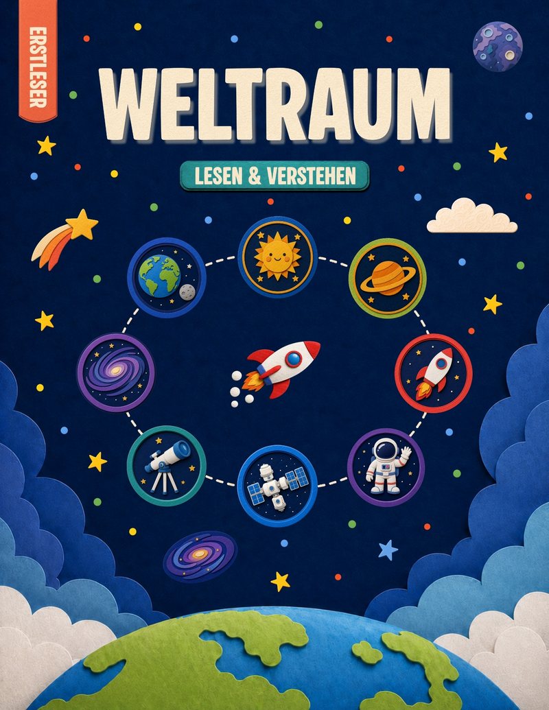 Buchcover: Leseabenteuer Weltraum – Lesen & Verstehen für die 1.–2. Klasse